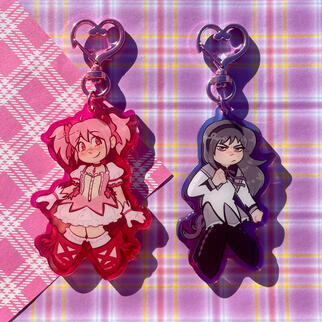 Madoka and Homura Keychains Madoka and Homura Keychains